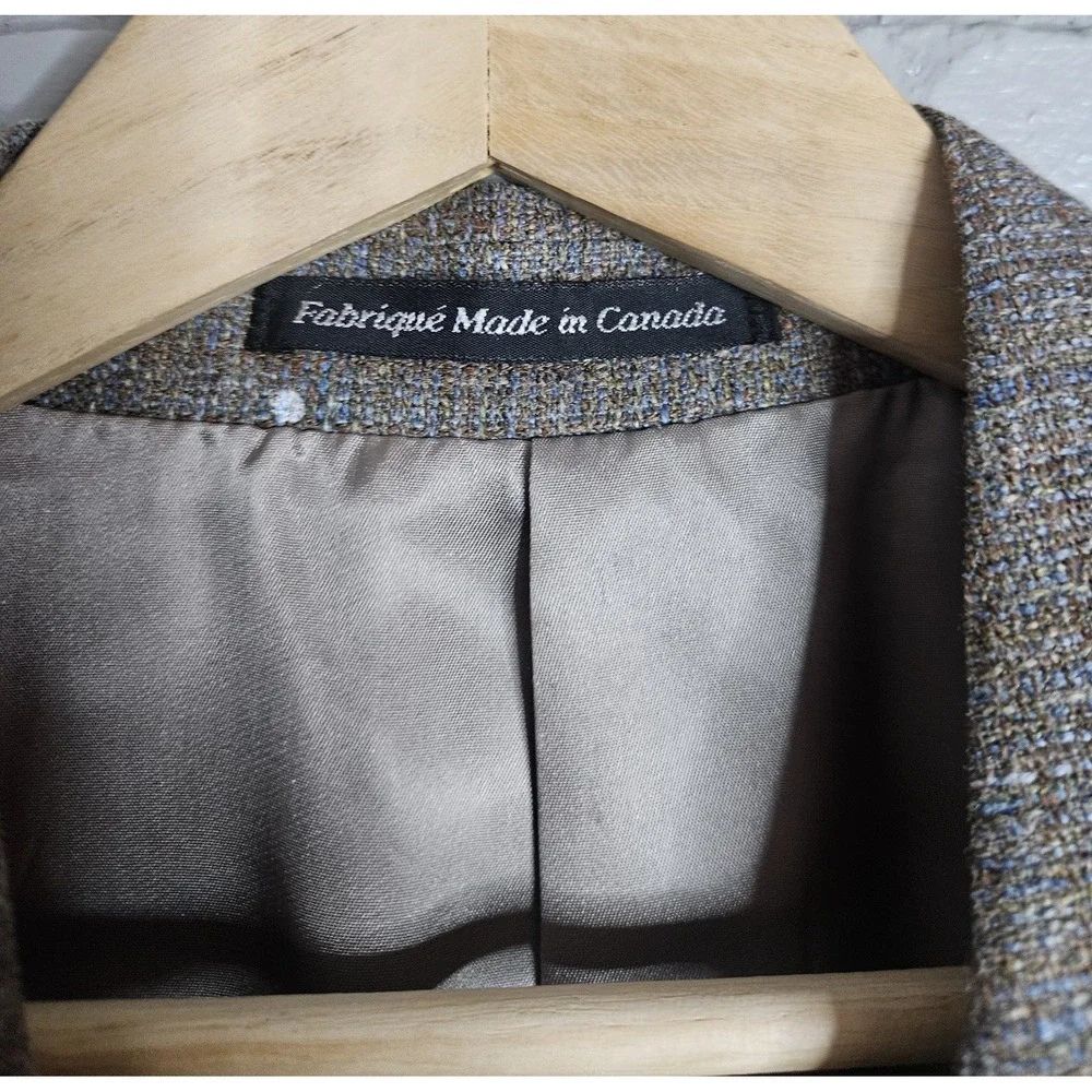 Patrick James Men's Suit Jacket Blazer Sport Coat Wool Linen Silk Tan‎ Size 44R